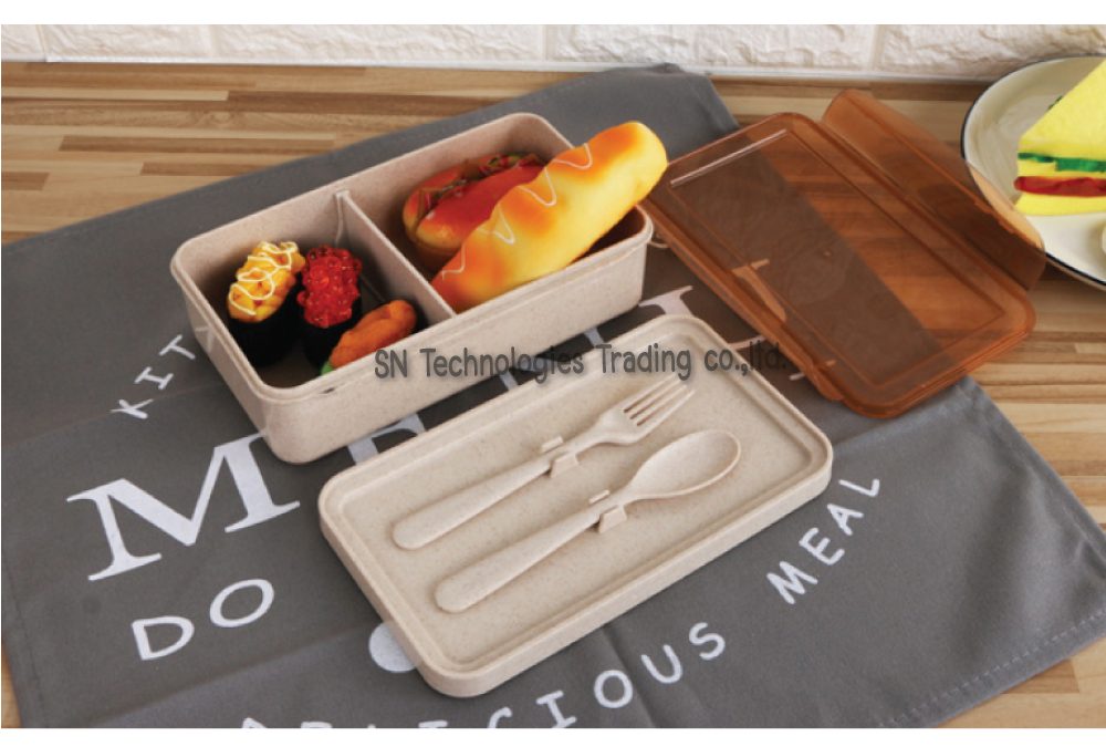 กล่องอาหารฟางข้าวสาลี(No.9)